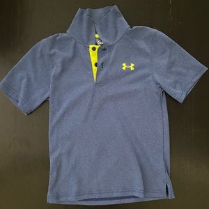 Blue and yellow Under armor polo shirt